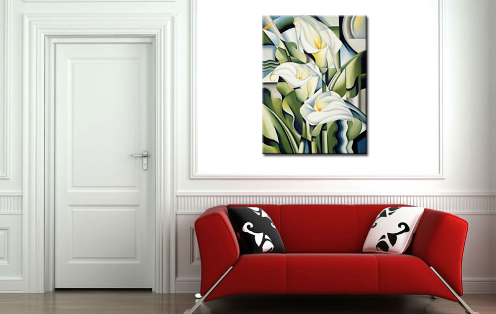 Bloemen schilderij Witte Aronskelken 90x120cm - Afbeelding 4