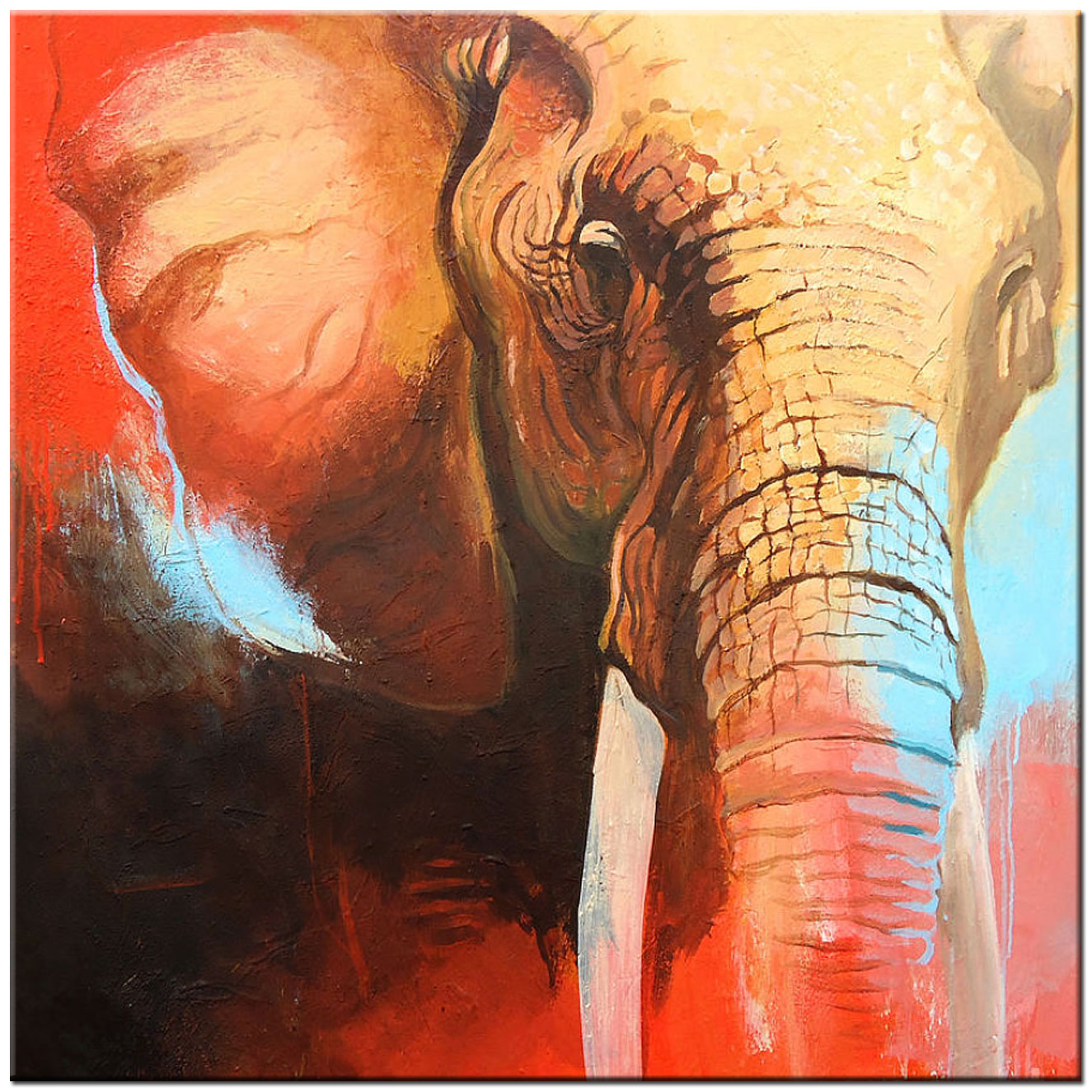 Bruine Olifant modern schilderij