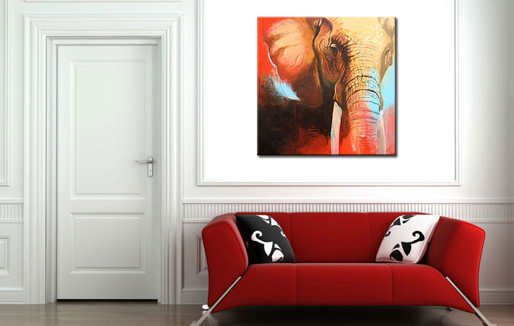 Bruine Olifant modern schilderij - Afbeelding 3