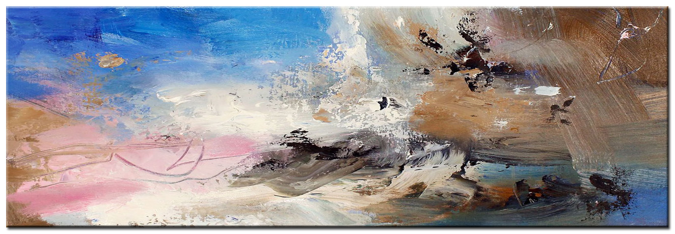 Abstract schilderij Blauwe Droom 180x60cm