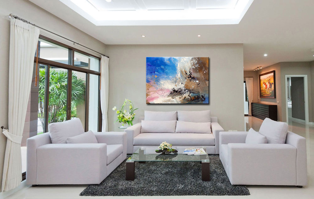 Abstract schilderij Sky Motion 120x90cm - Afbeelding 3