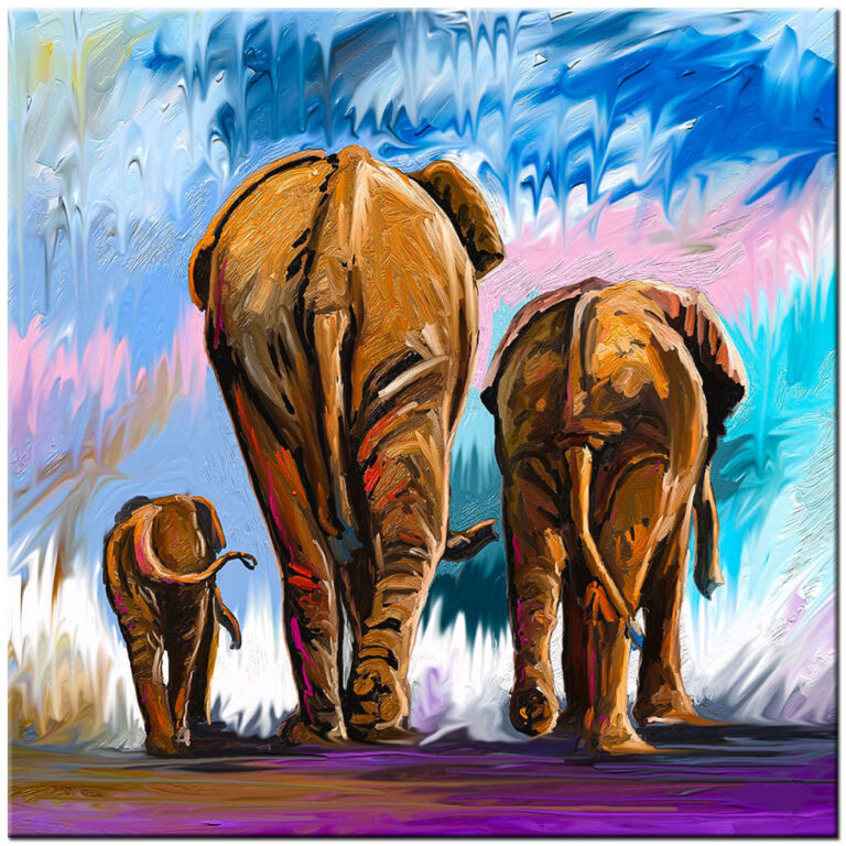 Olifanten Familie modern schilderij