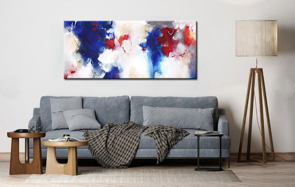 Abstract schilderij Dance of Colors 160x70cm - Afbeelding 4
