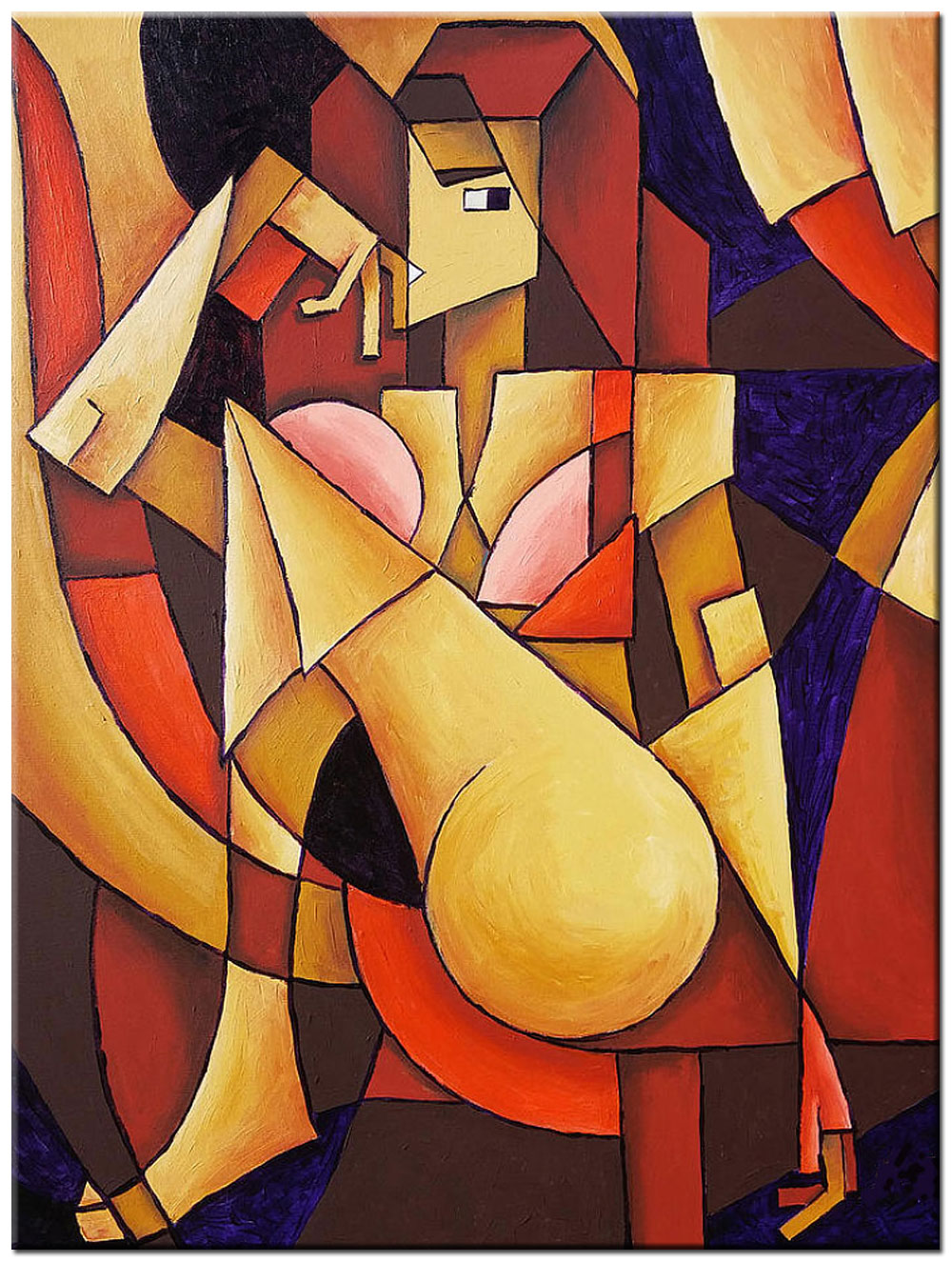 Verleidelijke Blik modern schilderij 90x120cm