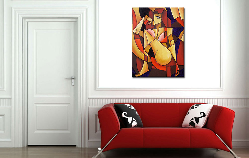 Verleidelijke Blik modern schilderij 90x120cm - Afbeelding 3