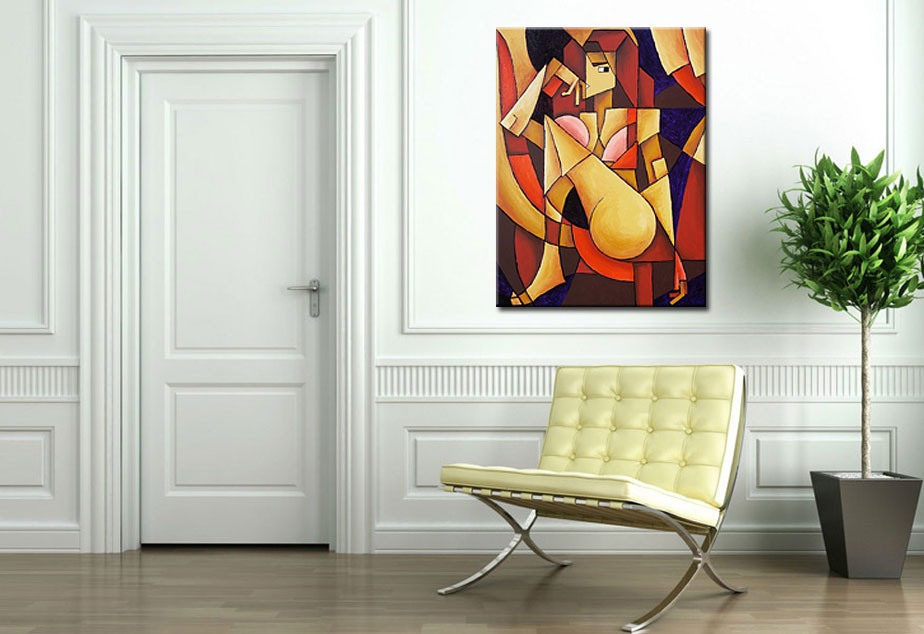 Verleidelijke Blik modern schilderij 90x120cm - Afbeelding 2