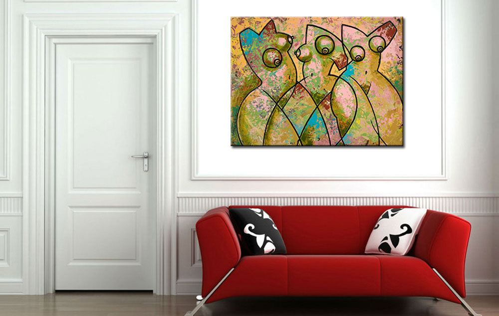 Erotisch schilderij Triple Muse 120x90cm - Afbeelding 4