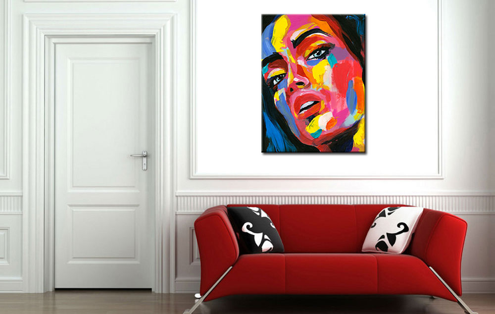 Vrouwen schilderij Kleurrijke Vrouw 90x120cm - Afbeelding 3