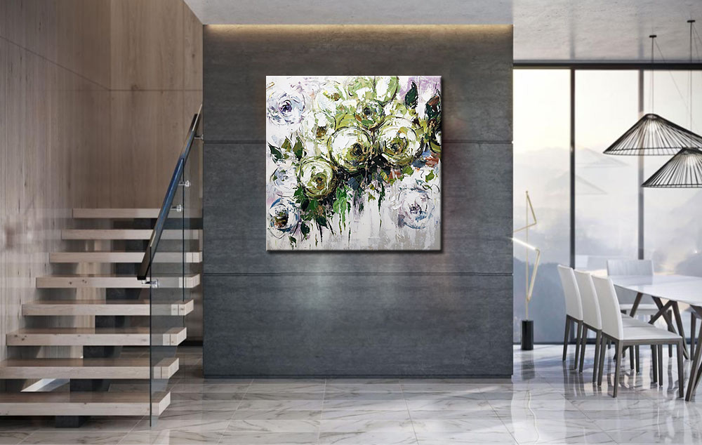 Natuurgezicht modern schilderij 100x100cm - Afbeelding 2