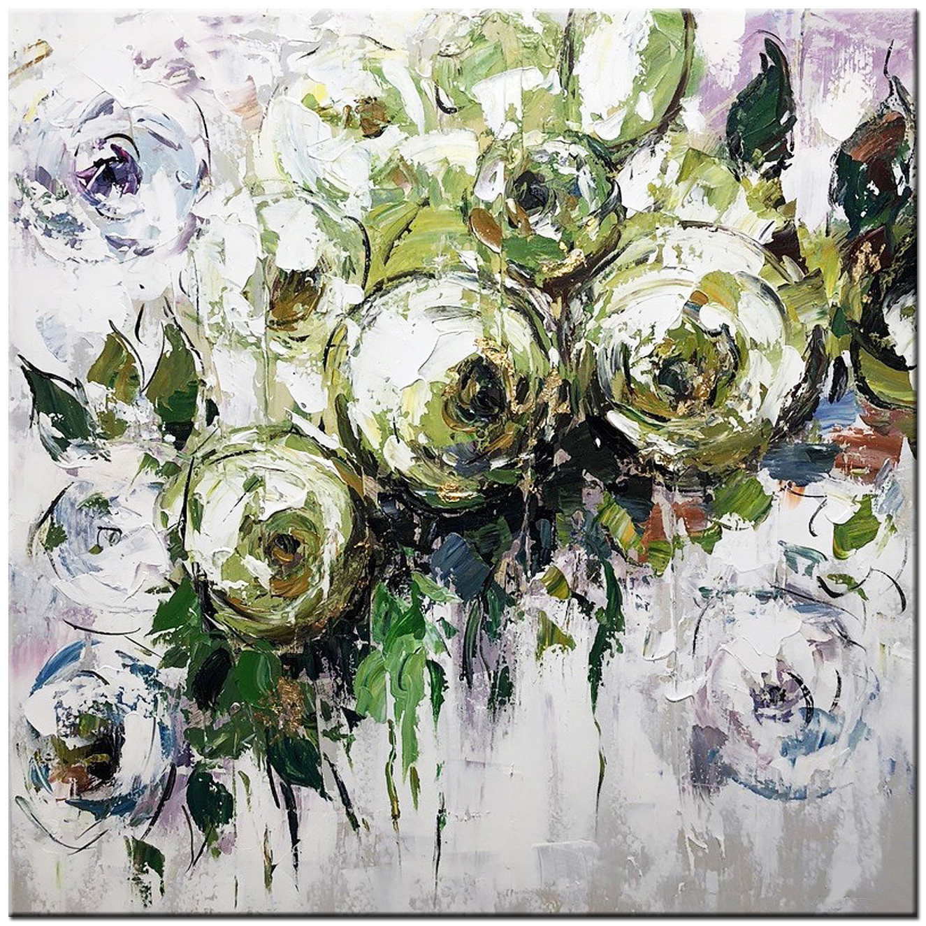 Natuurgezicht modern schilderij 100x100cm