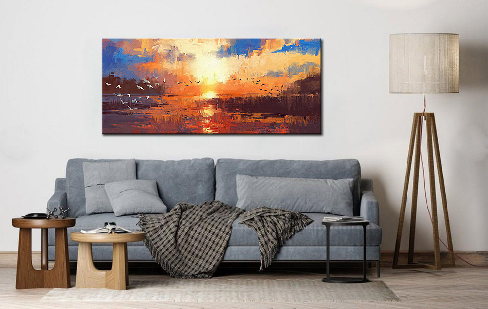 Heide modern groot schilderij - Afbeelding 3