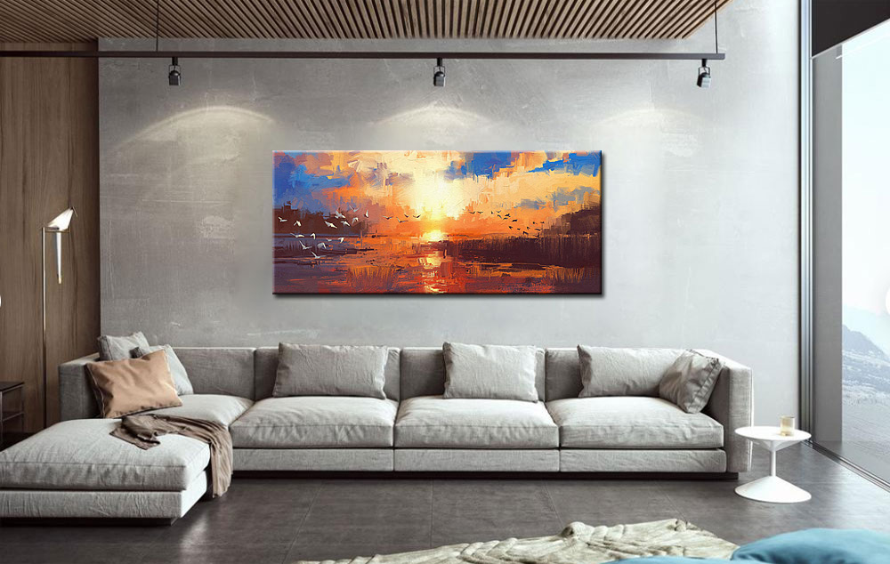 Heide modern groot schilderij - Afbeelding 2