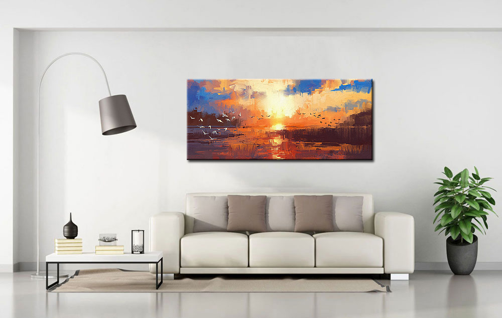 Heide modern groot schilderij - Afbeelding 4