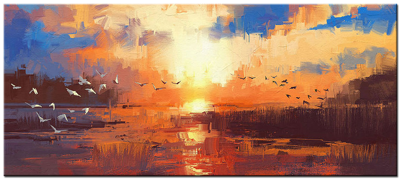 Heide modern groot schilderij