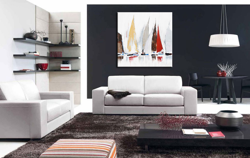 Zeil Race modern schilderij 100x100cm - Afbeelding 2