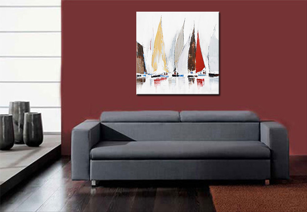 Zeil Race modern schilderij 100x100cm - Afbeelding 4