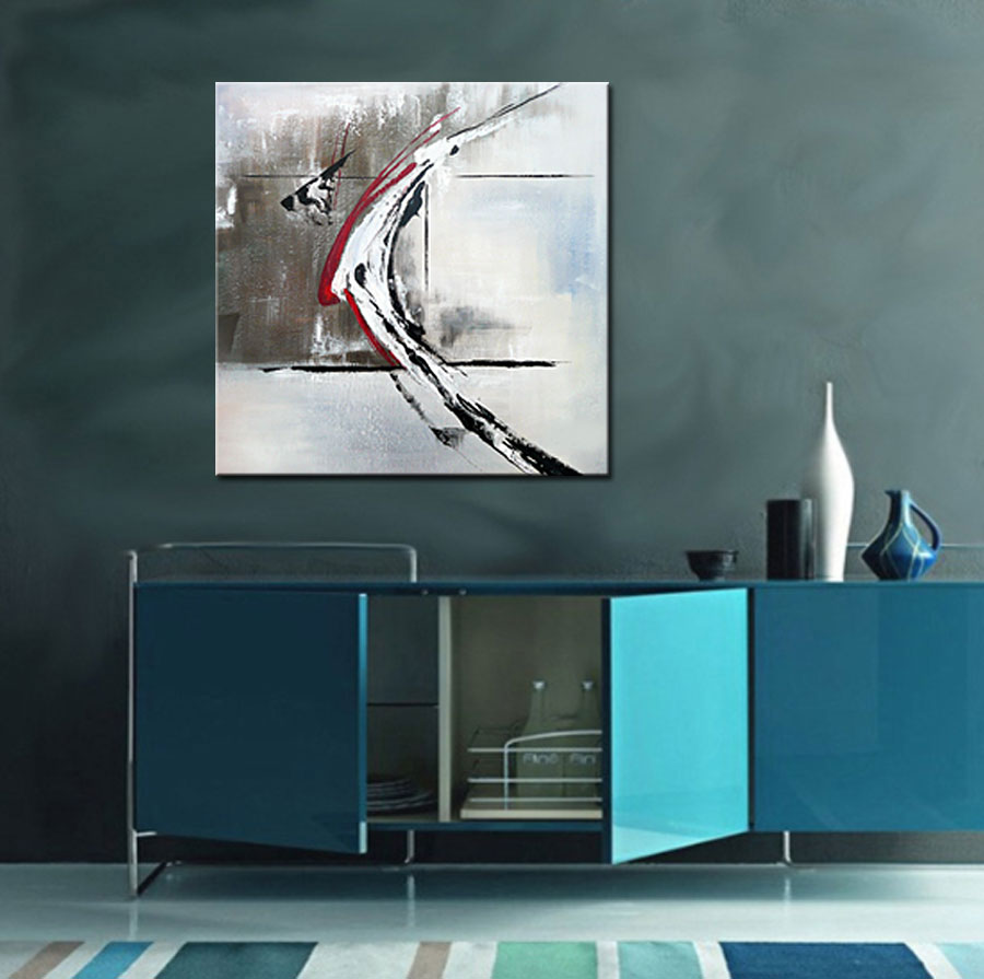 Boemerang abstract schilderij 100x100cm - Afbeelding 2