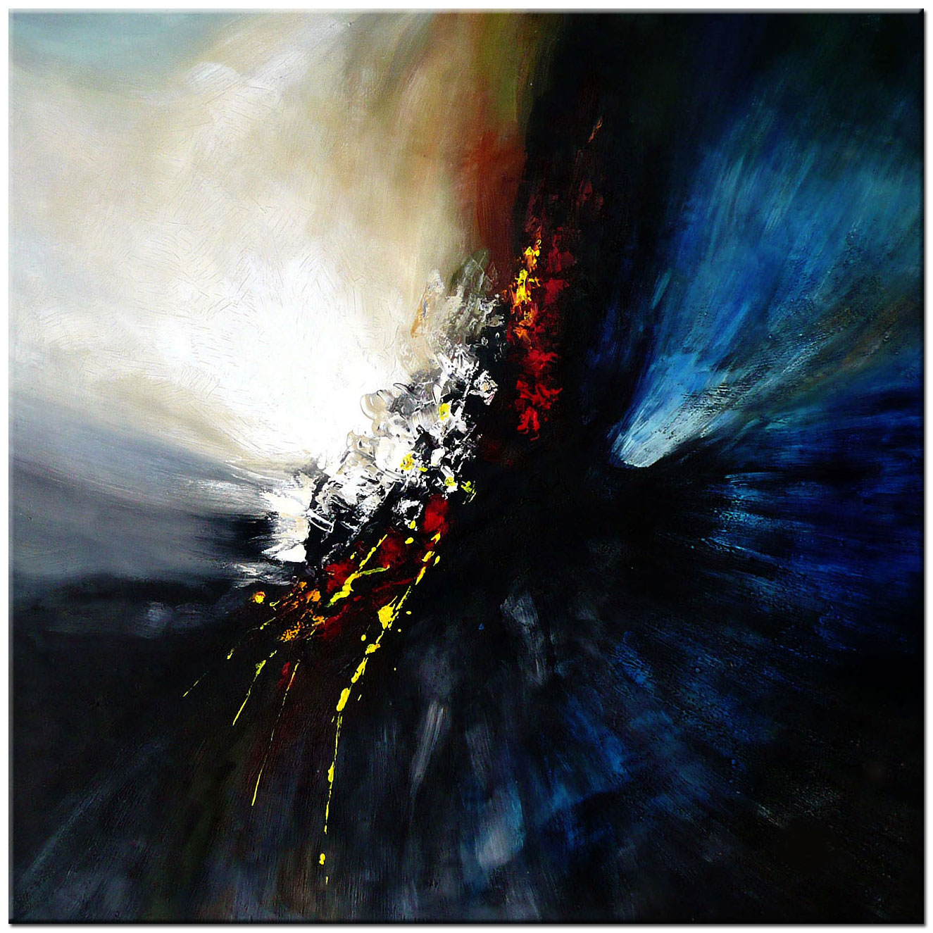 Lichtflits abstract schilderij 100x100cm