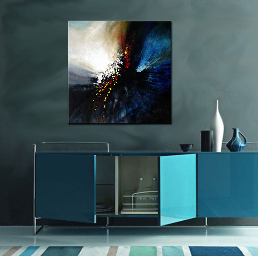 Lichtflits abstract schilderij 100x100cm - Afbeelding 4