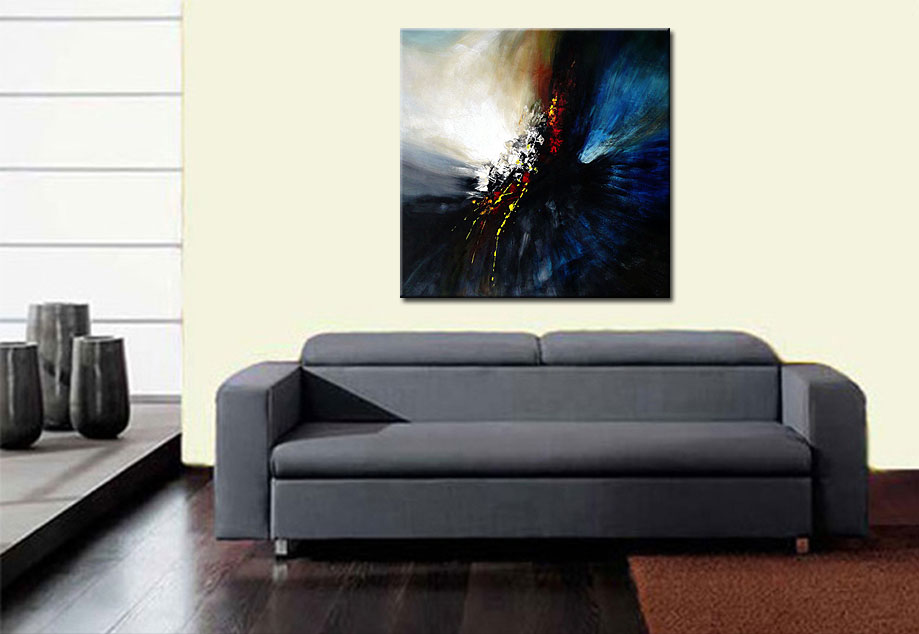 Lichtflits abstract schilderij 100x100cm - Afbeelding 2