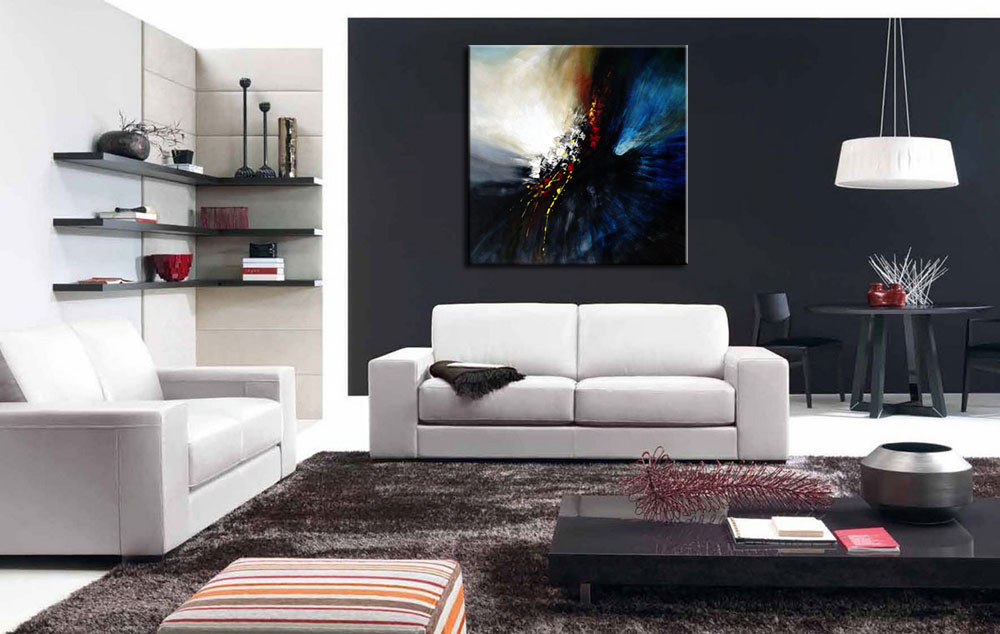 Lichtflits abstract schilderij 100x100cm - Afbeelding 3