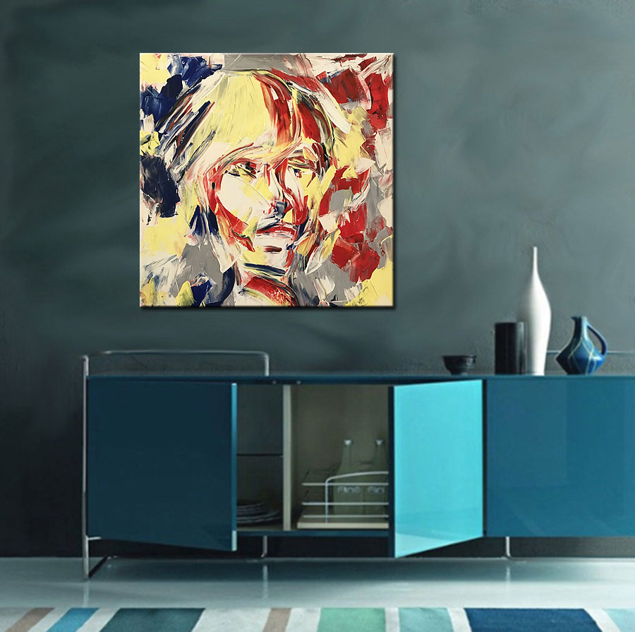 Emilia modern schilderij 100x100cm - Afbeelding 4