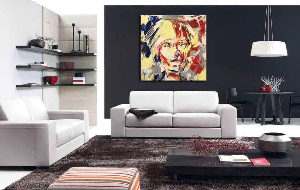 Emilia modern schilderij 100x100cm - Afbeelding 2
