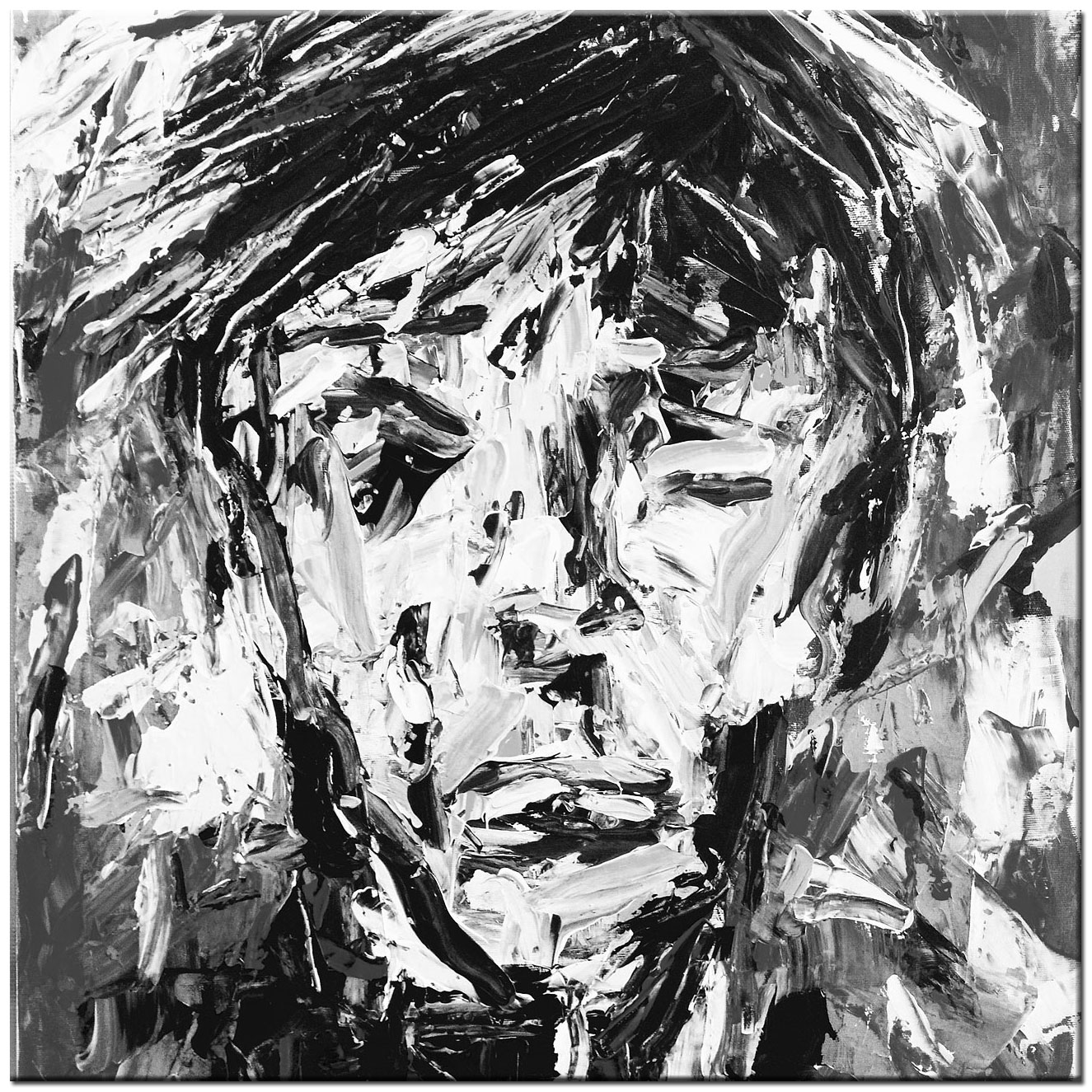 Face modern schilderij 100x100cm