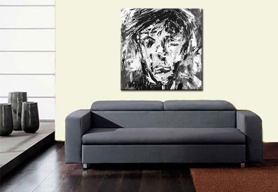 Face modern schilderij 100x100cm - Afbeelding 4