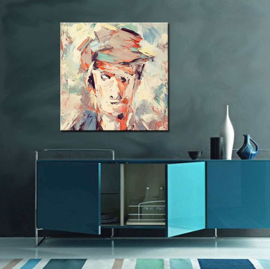 Boer Barend modern schilderij 100x100cm - Afbeelding 2