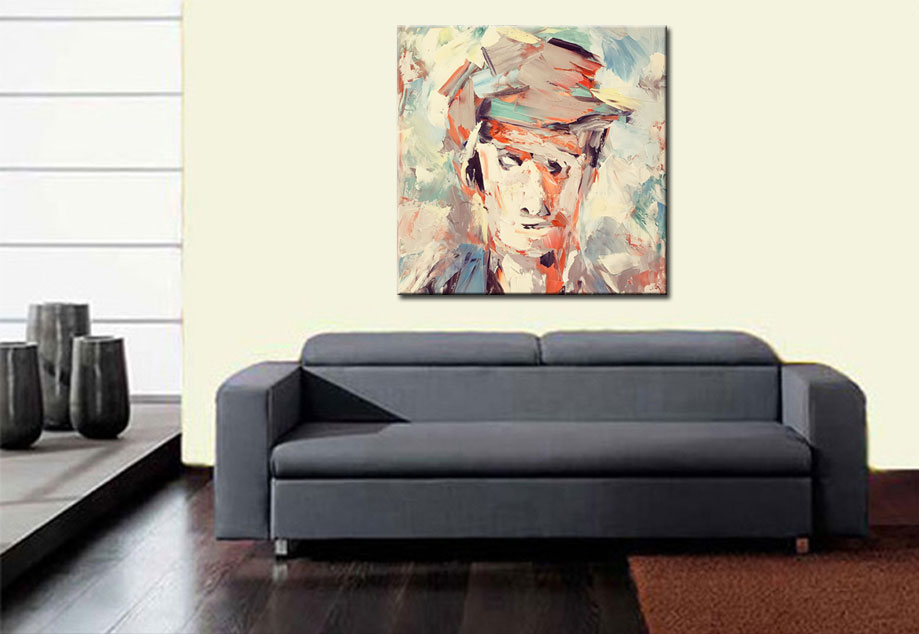 Boer Barend modern schilderij 100x100cm - Afbeelding 4