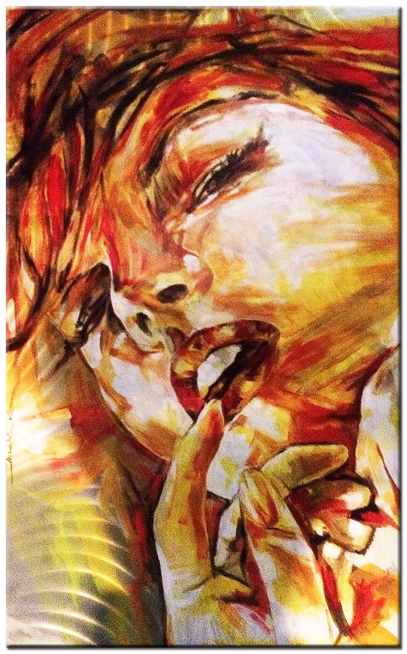 Vrouwen schilderij Vurige Emotie 80x120cm
