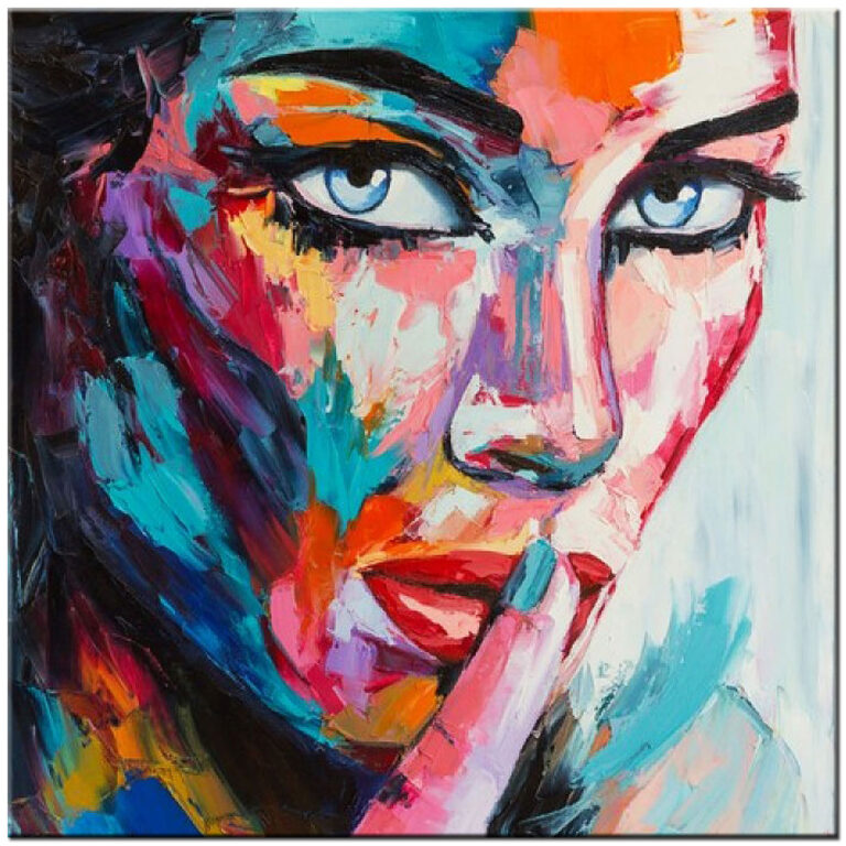 Vrouwen schilderij Kleurrijke Emotie – modern olieverf portret