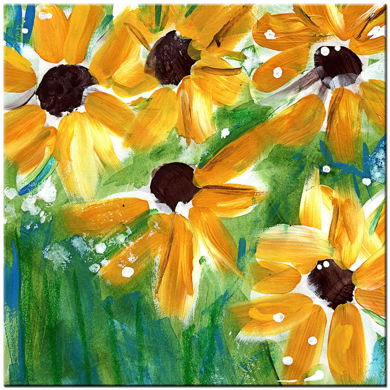 Bloemen schilderij Gele Zonnebloemen