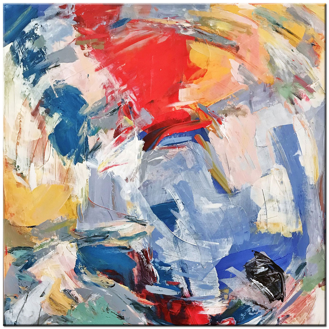 Mer Bleue abstract modern schilderij 100x100cm