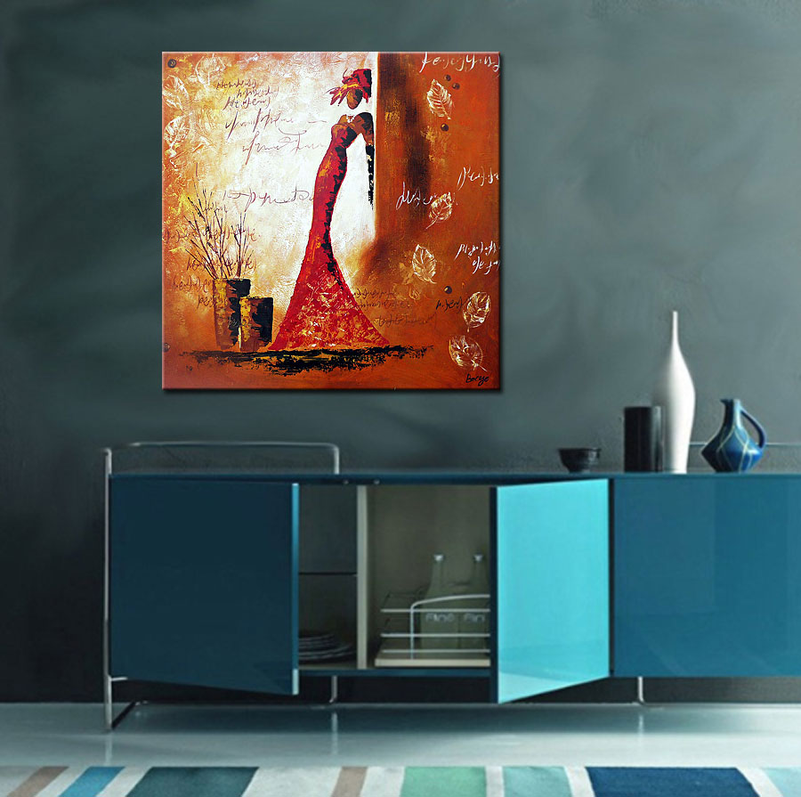 Malika Afrikaanse Dame schilderij - Afbeelding 4