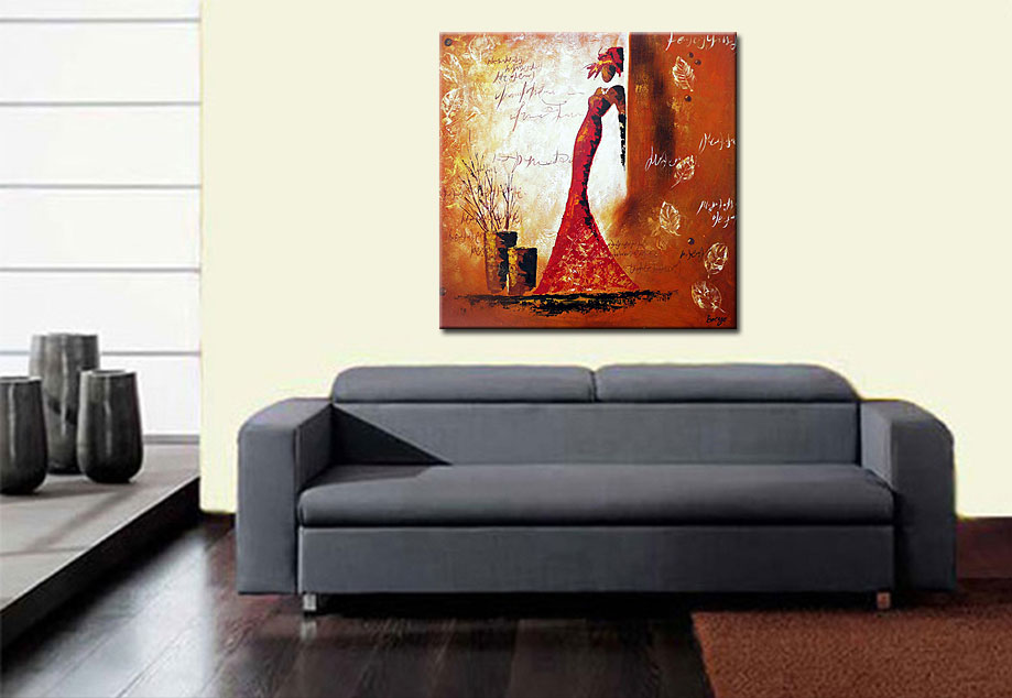 Malika Afrikaanse Dame schilderij - Afbeelding 2