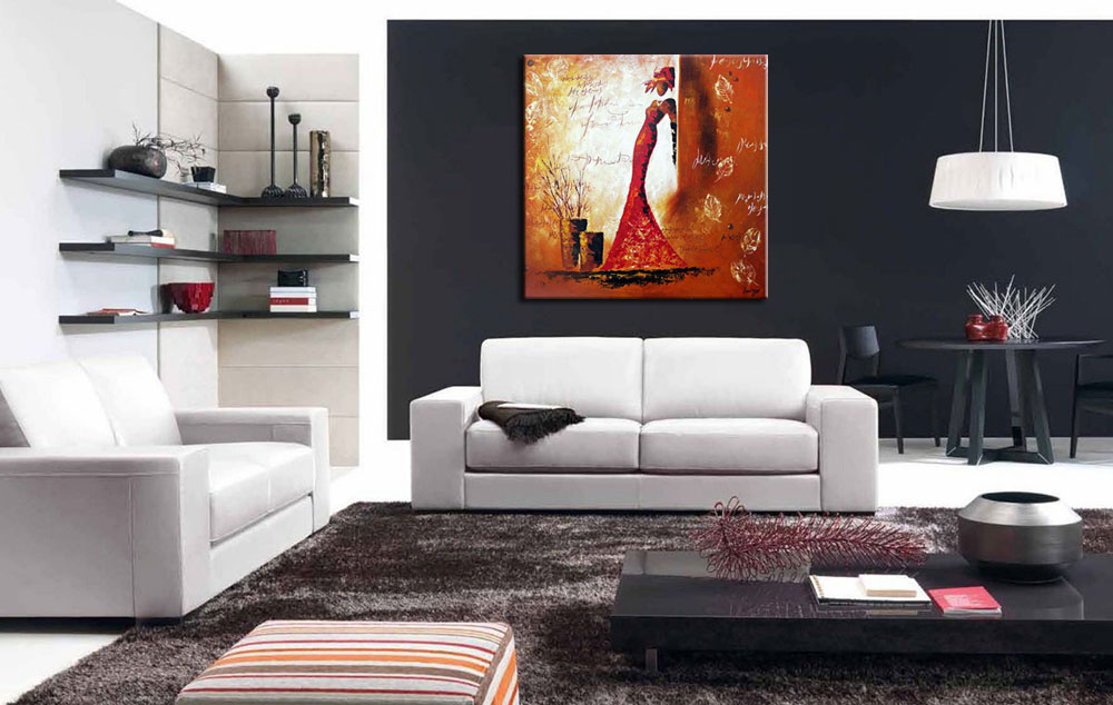 Malika Afrikaanse Dame schilderij - Afbeelding 3