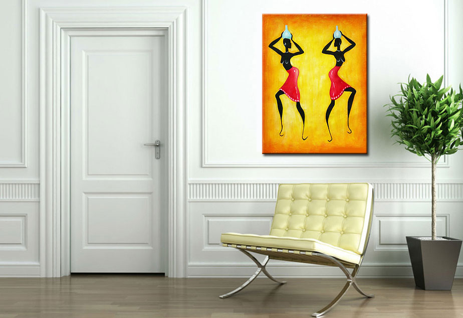 African Dance modern Afrika schilderij 90x120cm - Afbeelding 3