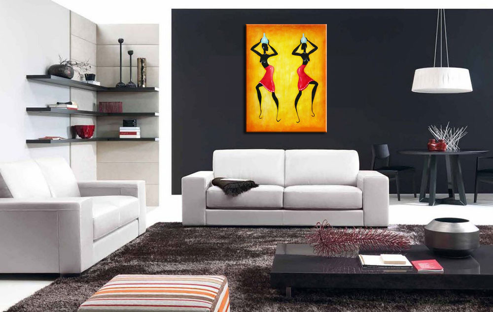 African Dance modern Afrika schilderij 90x120cm - Afbeelding 2