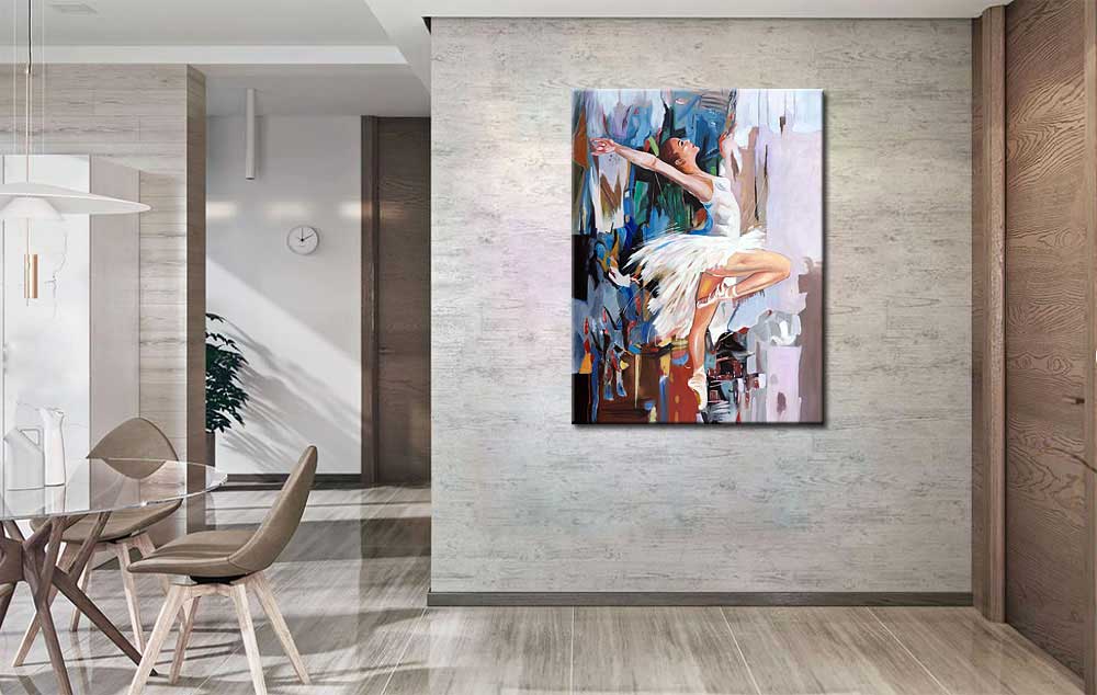 Ballerina modern schilderij 90x120cm - Afbeelding 4