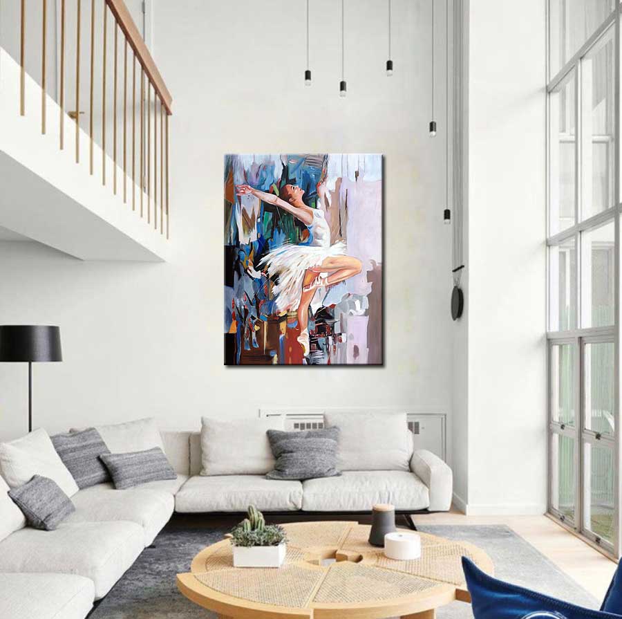 Ballerina modern schilderij 90x120cm - Afbeelding 2