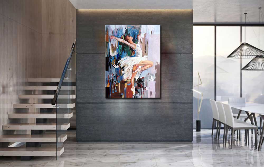 Ballerina modern schilderij 90x120cm - Afbeelding 3