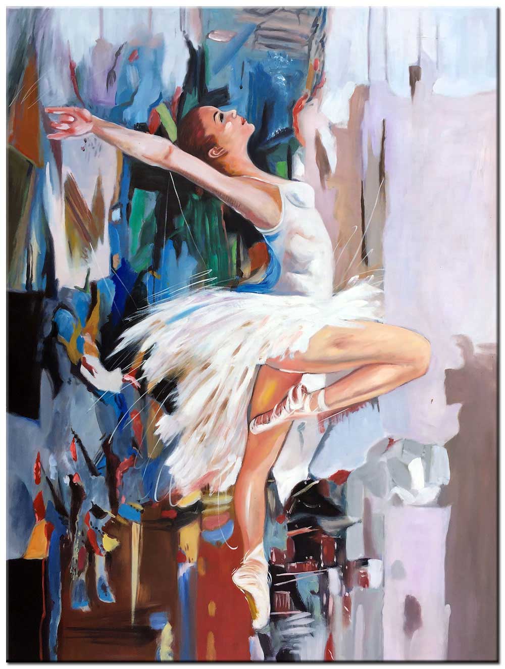 Ballerina modern schilderij 90x120cm