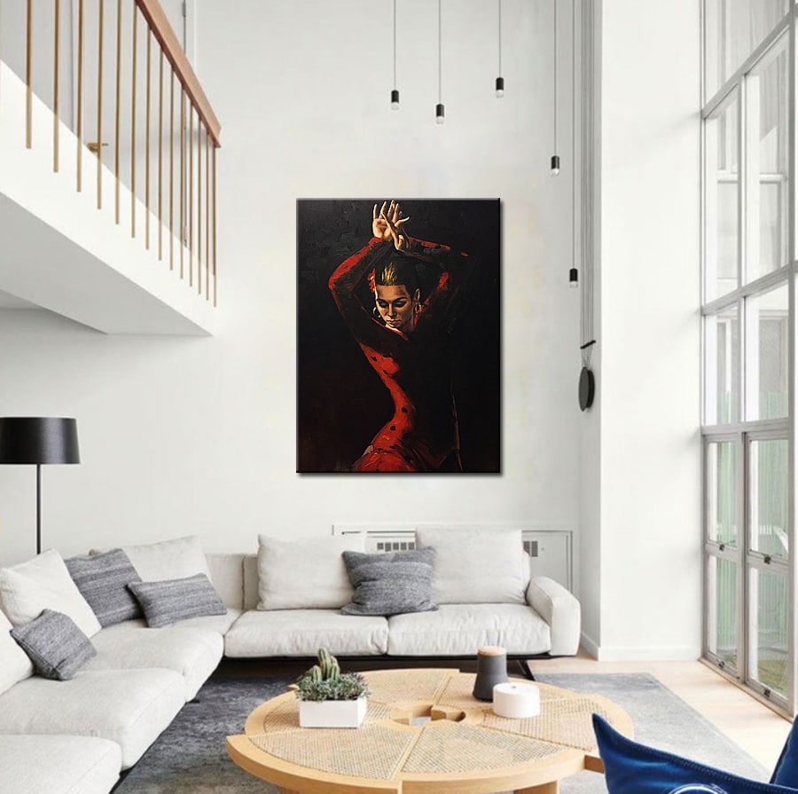 Vurige Flamenco Dans schilderij 90x120cm - Afbeelding 2