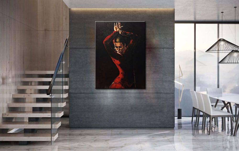 Vurige Flamenco Dans schilderij 90x120cm - Afbeelding 3