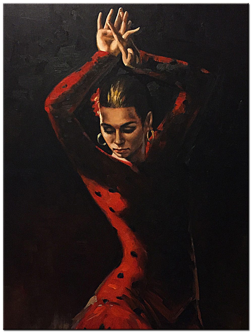 Vurige Flamenco Dans schilderij 90x120cm