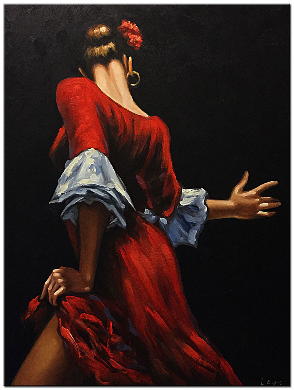 Flamenco schilderij 90x120cm