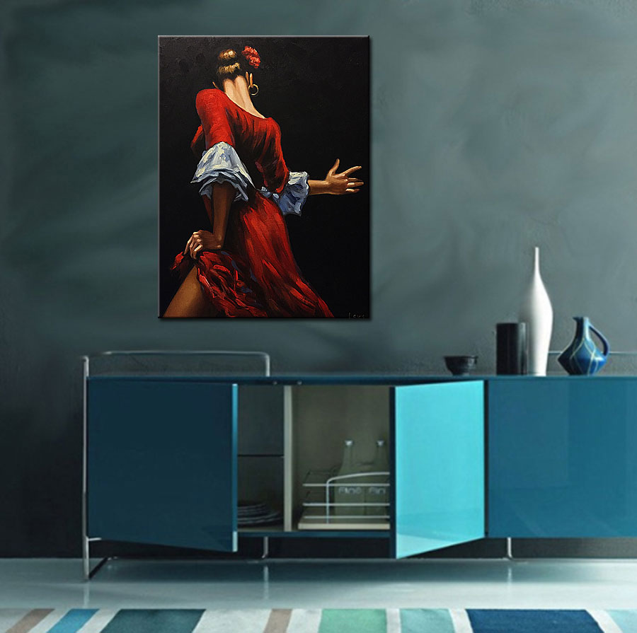 Flamenco schilderij 90x120cm - Afbeelding 4