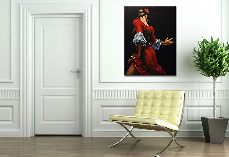 Flamenco schilderij 90x120cm - Afbeelding 2